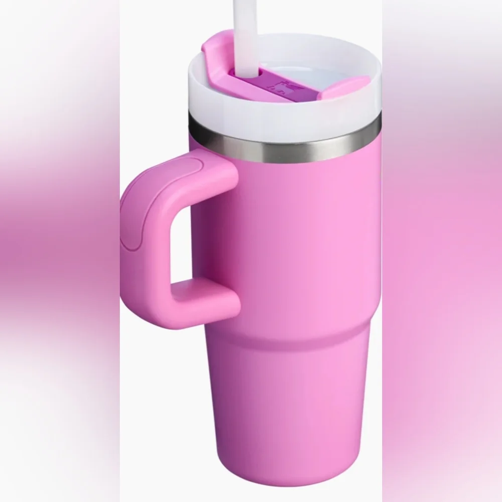 STANLEY 14oz Tumbler W Straw & Handle Peony NEW